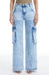 Bayeas High Waist Flare Leg Cargo Jeans
