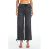 Bayeas High Waist Fray Hem Ankle Wide Leg Jeans