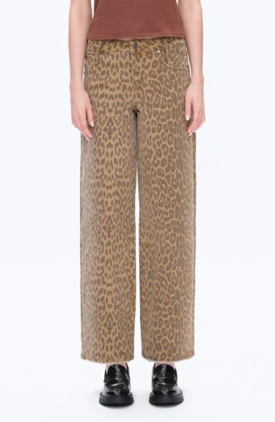 Bayeas High Waist Print Straight Leg Jeans In Animal Print