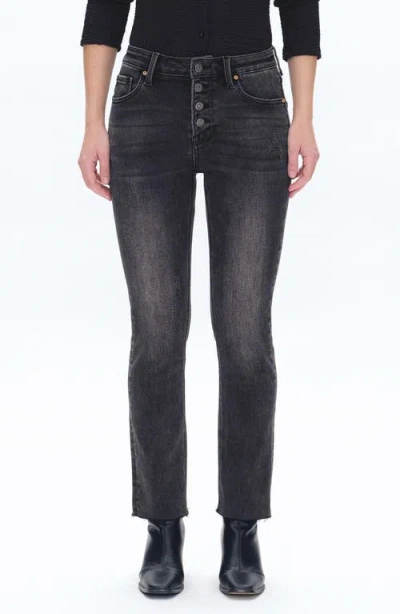 Bayeas High Waist Raw Hem Skinny Jeans In Black