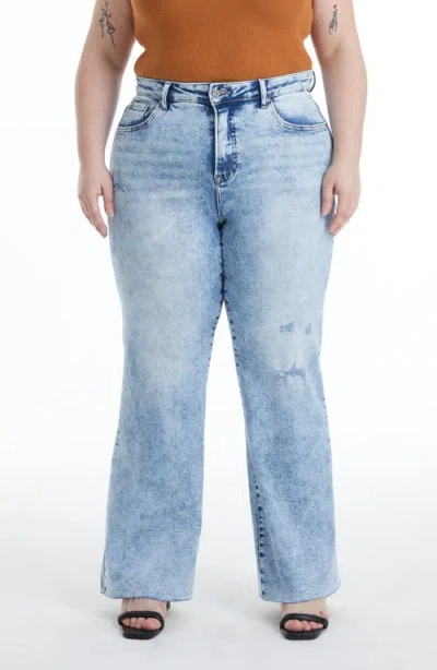 Bayeas High Waist Raw Hem Wide Leg Jeans