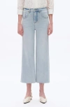 Bayeas High Waist Raw Hem Wide Leg Jeans In Black