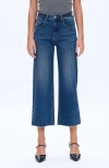 Bayeas High Waist Raw Hem Wide Leg Jeans In Blue
