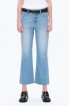 Bayeas High Waist Relaxed Raw Hem Straight Leg Jeans In Blue