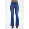 Bayeas High Waist Slit Flare Jeans In Silver