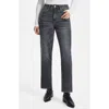 Bayeas Plus Size High Rise Straight Jeans In Black Stone