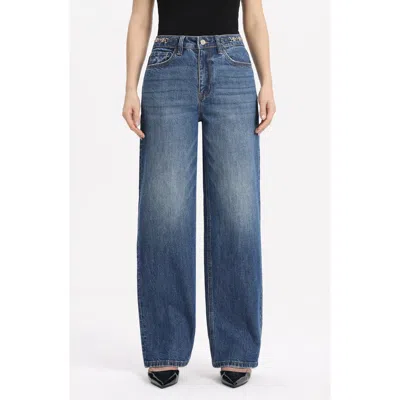 Bayeas High Waist Straight Leg Jeans In Blue
