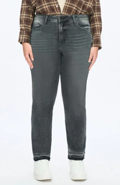 Bayeas High Waist Straight Leg Mom Jeans In Gray