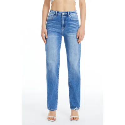 Bayeas High Waist Tapered Straight Leg Jeans In Blue