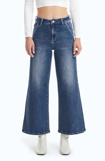 Bayeas High Waist Wide Leg Flare Jeans In Blue