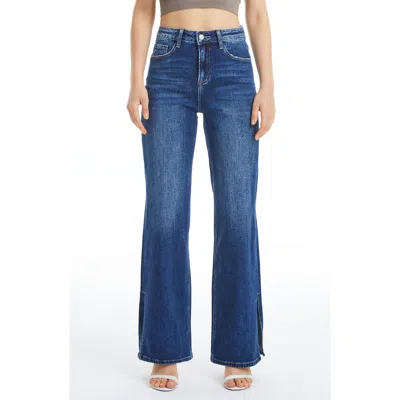 Bayeas High Waist Wide Leg Slit Hem Jeans