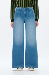 Bayeas Jermey Pleated Baggy Wide Leg Jeans In Blue