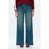 Bayeas Jermy Seamed High Waist Raw Hem Wide Leg Jeans In Blue