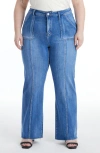 Bayeas Jess Raw Hem Seamed High Waist Straight Leg Jeans