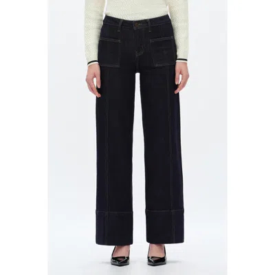 Bayeas Katia Patch Pocket Wide Leg Jeans In Blue
