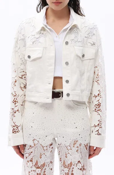 Bayeas Lace Detail Crop Jacket In White
