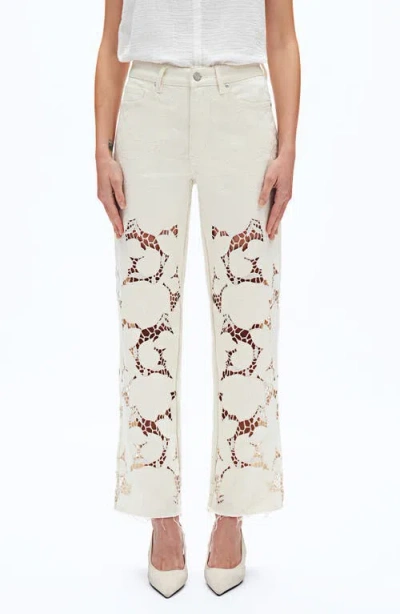 Bayeas Lace Straight Leg Jeans In White