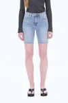 BAYEAS LILY MID-RISE DENIM SHORTS IN WAVE