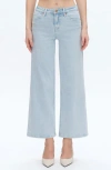 Bayeas High Waist Raw Hem Wide Leg Jeans In Wathet