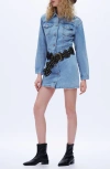 Bayeas Long Sleeve Denim Minidress In Blue
