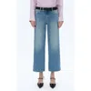 Bayeas High Waist Raw Hem Ankle Straight Leg Jeans In Blue
