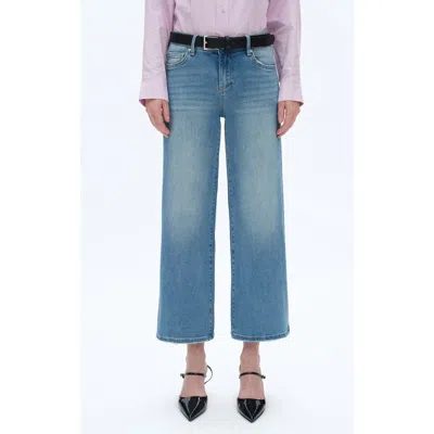 Bayeas Low Rise Ankle Wide Leg Jeans In Blue