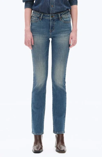 Bayeas Low Rise Slim Straight Leg Jeans In Animal Print