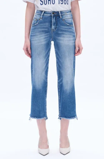 Bayeas Mary High Waist Fray Hem Crop Straight Leg Jeans