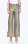 Bayeas Metallic High Waist Wide Leg Jeans In Brown