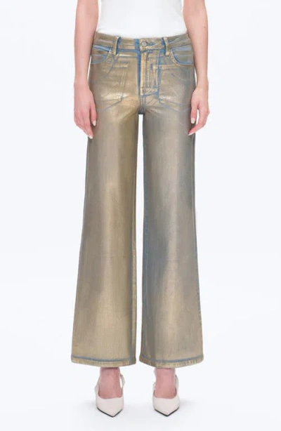 Bayeas Metallic High Waist Wide Leg Jeans In Brown