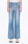 Bayeas Metallic High Waist Wide Leg Jeans In Blue