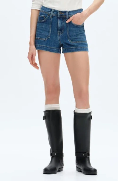 Bayeas Mid Rise Denim Shorts In Blue