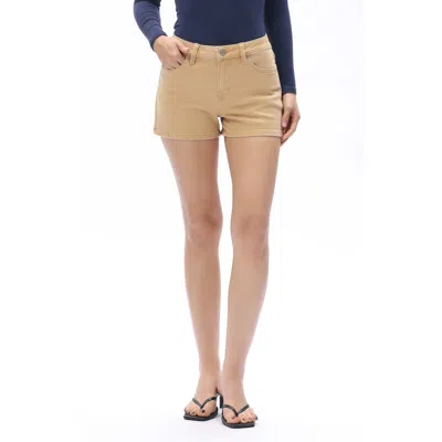 Bayeas Mid Rise Denim Shorts In Brown