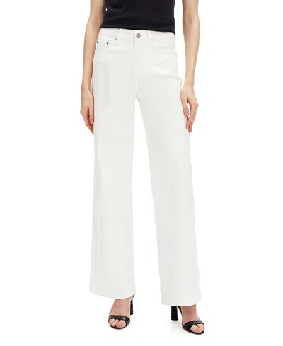Bayeas Mid Rise Relaxed Straight Jeans Classic Loose Straight Demin Pants In White Wash