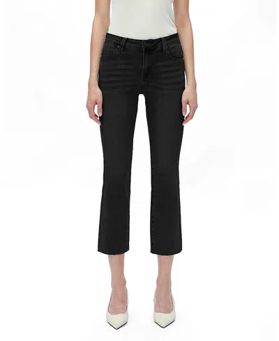 Bayeas Mid Rise Straight Leg Denim Jeans Stretch Comfortable In Black
