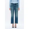 Bayeas Mid Rise Straight Leg Jeans In Blue