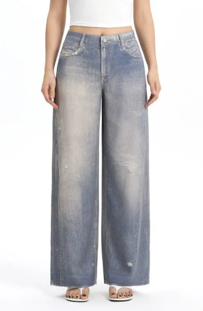 Bayeas Mid Rise Wide Leg Jeans In Blue
