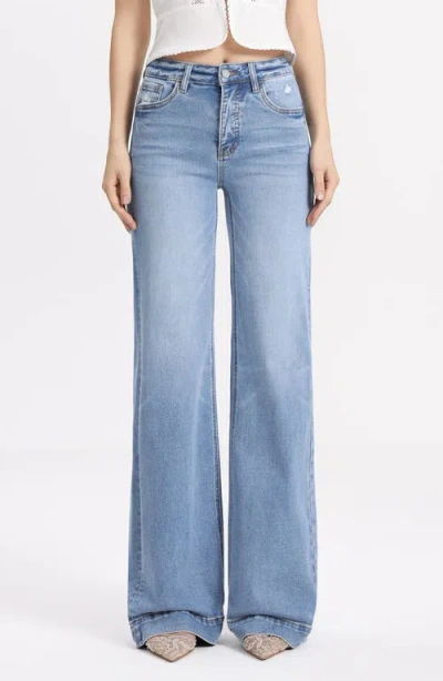 Bayeas Mid Rise Wide Leg Jeans In Blue