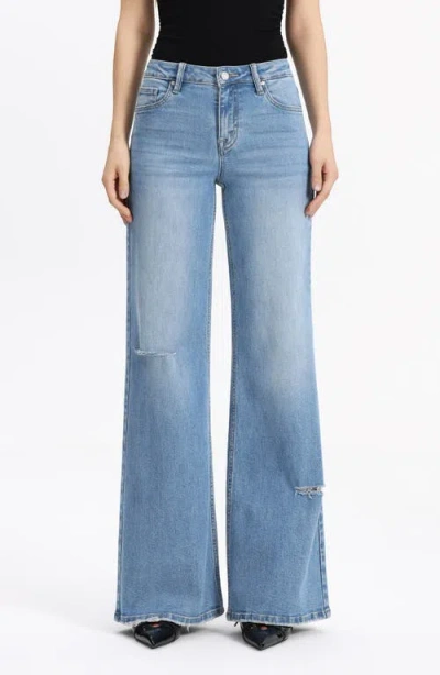 Bayeas Mid Rise Wide Leg Jeans In Blue
