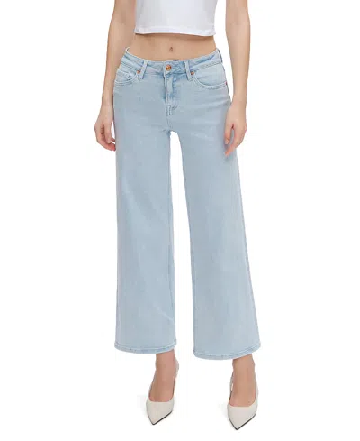 Bayeas Mid Rise Women's Wide Leg Jeans Highly Stretchy In Wathet Wash In Blue