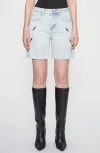 Bayeas Miki High Waist Denim Bermuda Shorts In Blue