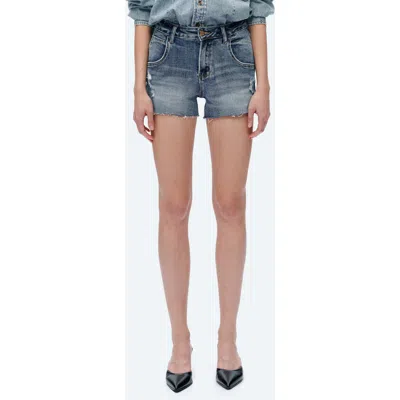 Bayeas Nova Raw Hem Mid Rise Denim Shorts