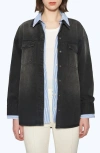 Bayeas Oversize Denim Shirt Jacket In Black