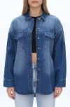 Bayeas Oversize Denim Shirt Jacket In Blue