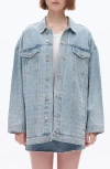 Bayeas Oversize Rhinestone Denim Jacket In Blue