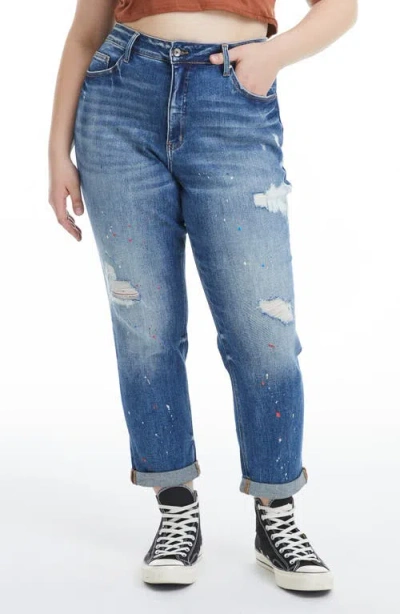 Bayeas Painted High Waist Cuff Mom Jeans