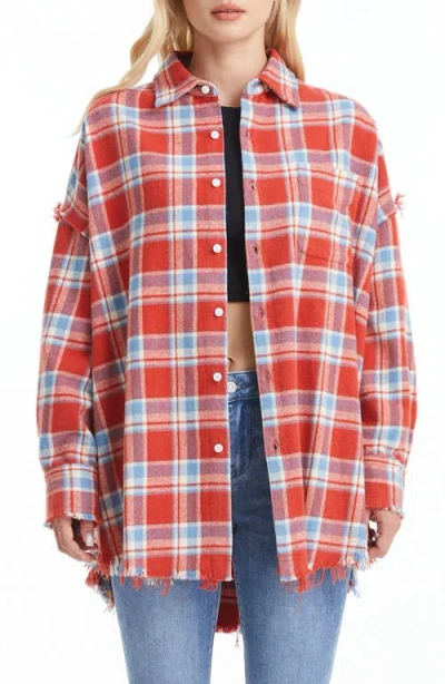 Bayeas Plaid Cotton Shirt Jacket In Multi