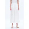 Bayeas Pleated Denim Miniskirt In White
