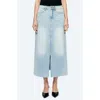 Bayeas Raw Hem Denim Midi Skirt In Story