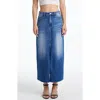 Bayeas Raw Hem Denim Midi Skirt In Sweet